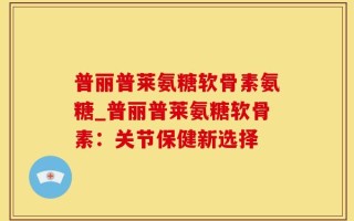 普丽普莱氨糖软骨素氨糖_普丽普莱氨糖软骨素：关节保健新选择