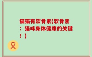 猫猫有软骨素(软骨素：猫咪身体健康的关键！)