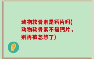 动物软骨素是钙片吗(动物软骨素不是钙片，别再被忽悠了)