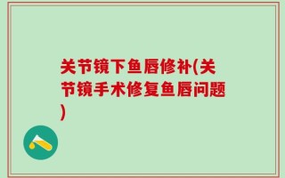 关节镜下鱼唇修补(关节镜手术修复鱼唇问题)