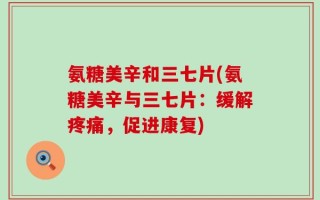 氨糖美辛和三七片(氨糖美辛与三七片：缓解疼痛，促进康复)