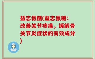 益志氨糖(益志氨糖：改善关节疼痛，缓解骨关节炎症状的有效成分)