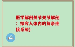医学解剖关节关节解剖：探究人体内的复杂连接系统)