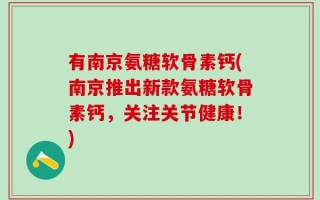 有南京氨糖软骨素钙(南京推出新款氨糖软骨素钙，关注关节健康！)