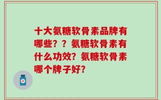 十大氨糖软骨素品牌有哪些？？氨糖软骨素有什么功效？氨糖软骨素哪个牌子好？