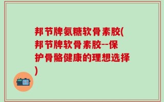 邦节牌氨糖软骨素胶(邦节牌软骨素胶--保护骨骼健康的理想选择)