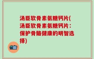 汤臣软骨素氨糖钙片(汤臣软骨素氨糖钙片：保护骨骼健康的明智选择)