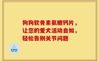 狗狗软骨素氨糖钙片，让您的爱犬活动自如，轻松告别关节问题