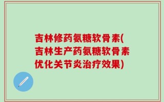 吉林修药氨糖软骨素(吉林生产药氨糖软骨素优化关节炎治疗效果)