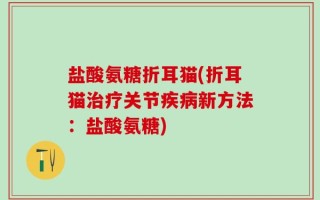盐酸氨糖折耳猫(折耳猫治疗关节疾病新方法：盐酸氨糖)