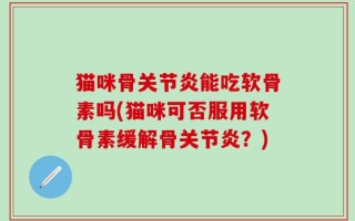 猫咪骨关节炎能吃软骨素吗(猫咪可否服用软骨素缓解骨关节炎？)