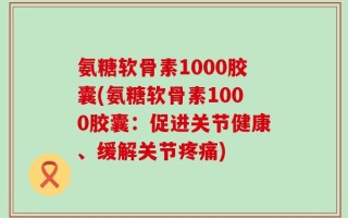 氨糖软骨素1000胶囊(氨糖软骨素1000胶囊：促进关节健康、缓解关节疼痛)