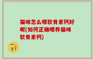 猫咪怎么喂软骨素钙好呢(如何正确喂养猫咪软骨素钙)