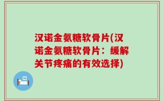 汉诺金氨糖软骨片(汉诺金氨糖软骨片：缓解关节疼痛的有效选择)
