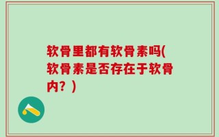 软骨里都有软骨素吗(软骨素是否存在于软骨内？)