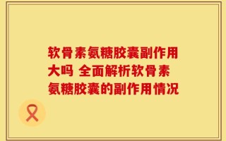 软骨素氨糖胶囊副作用大吗 全面解析软骨素氨糖胶囊的副作用情况