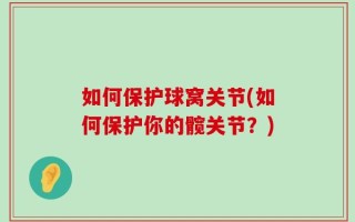如何保护球窝关节(如何保护你的髋关节？)