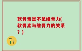 软骨素是不是维骨力(软骨素与维骨力的关系？)
