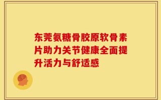 东莞氨糖骨胶原软骨素片助力关节健康全面提升活力与舒适感