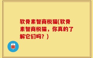 软骨素智商税猫(软骨素智商税猫，你真的了解它们吗？)