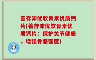 善存沛优软骨素优质钙片(善存沛优软骨素优质钙片：保护关节健康，增强骨骼强度)