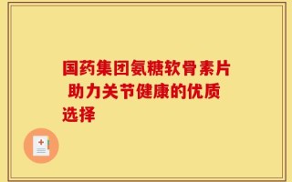 国药集团氨糖软骨素片 助力关节健康的优质选择