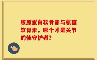 胶原蛋白软骨素与氨糖软骨素，哪个才是关节的佳守护者？