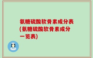 氨糖硫酸软骨素成分表(氨糖硫酸软骨素成分一览表)