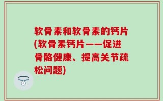 软骨素和软骨素的钙片(软骨素钙片——促进骨骼健康、提高关节疏松问题)