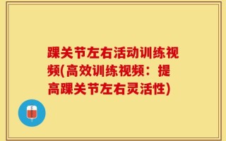 踝关节左右活动训练视频(高效训练视频：提高踝关节左右灵活性)