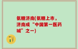 氨糖济南(氨糖上市，济南成“中国第一医药城”之一)