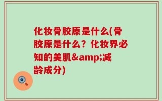 化妆骨胶原是什么(骨胶原是什么？化妆界必知的美肌&减龄成分)