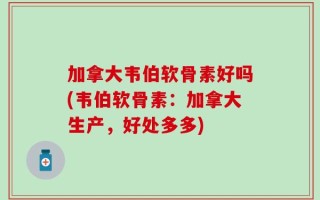 加拿大韦伯软骨素好吗(韦伯软骨素：加拿大生产，好处多多)