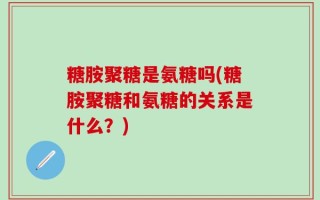 糖胺聚糖是氨糖吗(糖胺聚糖和氨糖的关系是什么？)