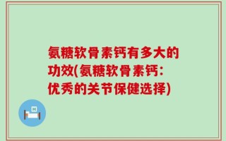 氨糖软骨素钙有多大的功效(氨糖软骨素钙：优秀的关节保健选择)