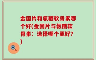 金固片和氨糖软骨素哪个好(金固片与氨糖软骨素：选择哪个更好？)