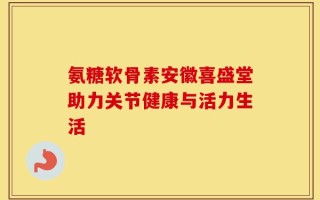 氨糖软骨素安徽喜盛堂助力关节健康与活力生活