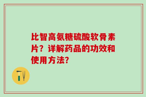 比智高氨糖硫酸软骨素片?详解药品的功效和使用方法?-第1张图片-氨糖科普网 比智高氨糖硫酸软骨素片?详解药品的功效和使用方法?-第1张图片-氨糖科普网