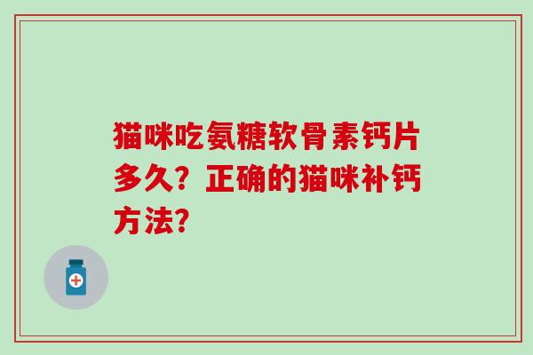 猫咪吃氨糖软骨素钙片多久？正确的猫咪补钙方法？-第1张图片-氨糖科普网