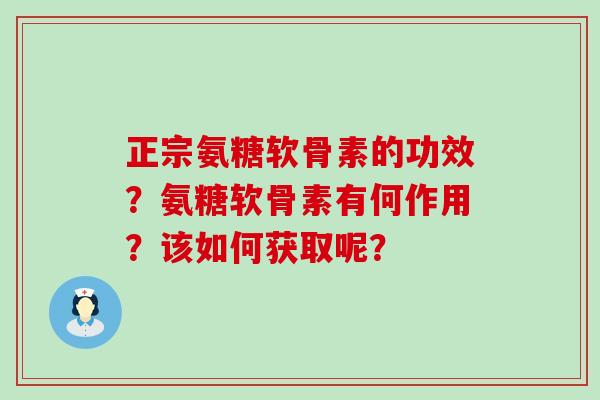正宗氨糖软骨素的功效?氨糖软骨素有何作用?该如何获取呢?-第1张图片-氨糖科普网 正宗氨糖软骨素的功效?氨糖软骨素有何作用?该如何获取呢?-第1张图片-氨糖科普网