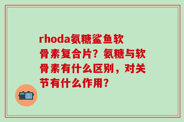 rhoda氨糖鲨鱼软骨素复合片？氨糖与软骨素有什么区别，对关节有什么作用？-第1张图片-氨糖科普网