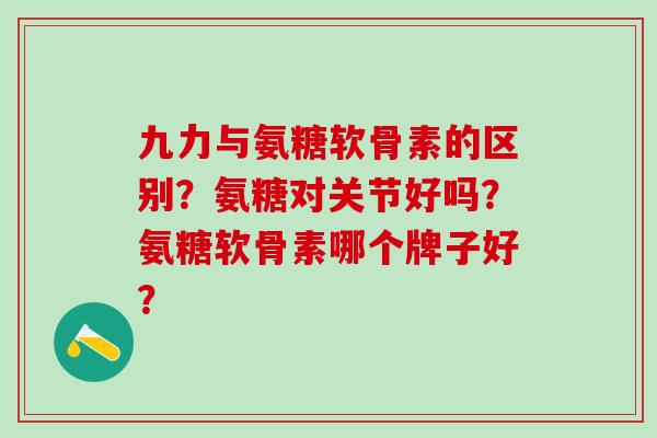 九力与氨糖软骨素的区别？氨糖对关节好吗？氨糖软骨素哪个牌子好？-第1张图片-氨糖科普网