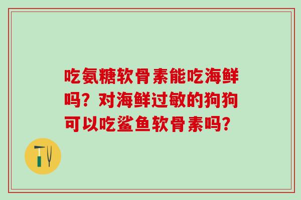 吃氨糖软骨素能吃海鲜吗?对海鲜过敏的狗狗可以吃鲨鱼软骨素吗?-第1张图片-氨糖科普网 吃氨糖软骨素能吃海鲜吗?对海鲜过敏的狗狗可以吃鲨鱼软骨素吗?-第1张图片-氨糖科普网