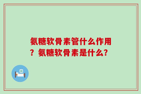 氨糖软骨素管什么作用?氨糖软骨素是什么?-第1张图片-氨糖科普网 氨糖软骨素管什么作用?氨糖软骨素是什么?-第1张图片-氨糖科普网