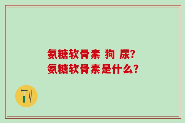 氨糖软骨素 狗 尿?氨糖软骨素是什么?-第1张图片-氨糖科普网 氨糖软骨素 狗 尿?氨糖软骨素是什么?-第1张图片-氨糖科普网
