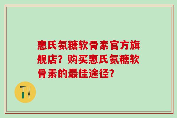 惠氏氨糖软骨素官方旗舰店？购买惠氏氨糖软骨素的最佳途径？-第1张图片-氨糖科普网