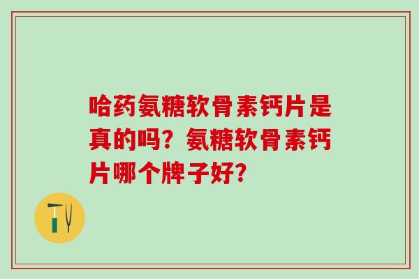 哈药氨糖软骨素钙片是真的吗？氨糖软骨素钙片哪个牌子好？-第1张图片-氨糖科普网