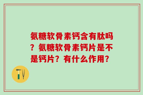 氨糖软骨素钙含有肽吗?氨糖软骨素钙片是不是钙片?有什么作用?-第1张图片-氨糖科普网 氨糖软骨素钙含有肽吗?氨糖软骨素钙片是不是钙片?有什么作用?-第1张图片-氨糖科普网