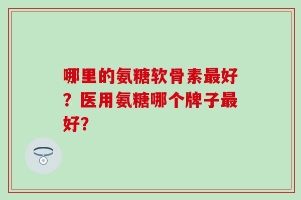 哪里的氨糖软骨素最好?医用氨糖哪个牌子最好?-第1张图片-氨糖科普网 哪里的氨糖软骨素最好?医用氨糖哪个牌子最好?-第1张图片-氨糖科普网