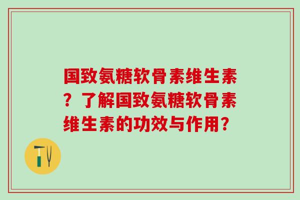 国致氨糖软骨素维生素?了解国致氨糖软骨素维生素的功效与作用?-第1张图片-氨糖科普网 国致氨糖软骨素维生素?了解国致氨糖软骨素维生素的功效与作用?-第1张图片-氨糖科普网